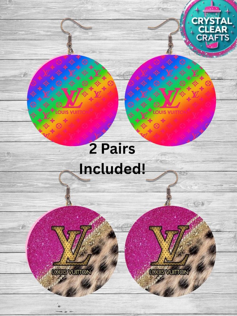 Two Pairs of LV Earrings Custom